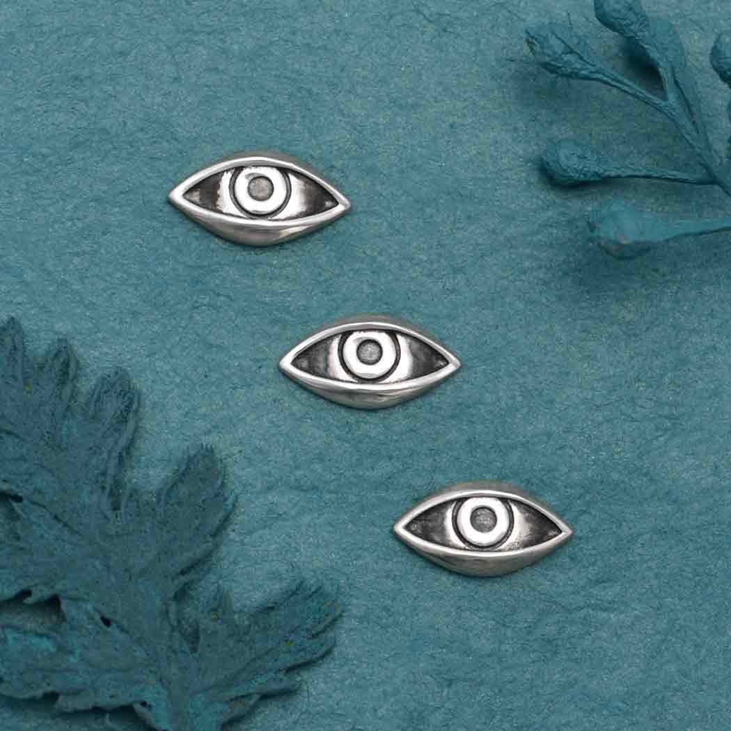 Sterling Silver Dimensional Eye Solderable Charm - Poppies Jewelry