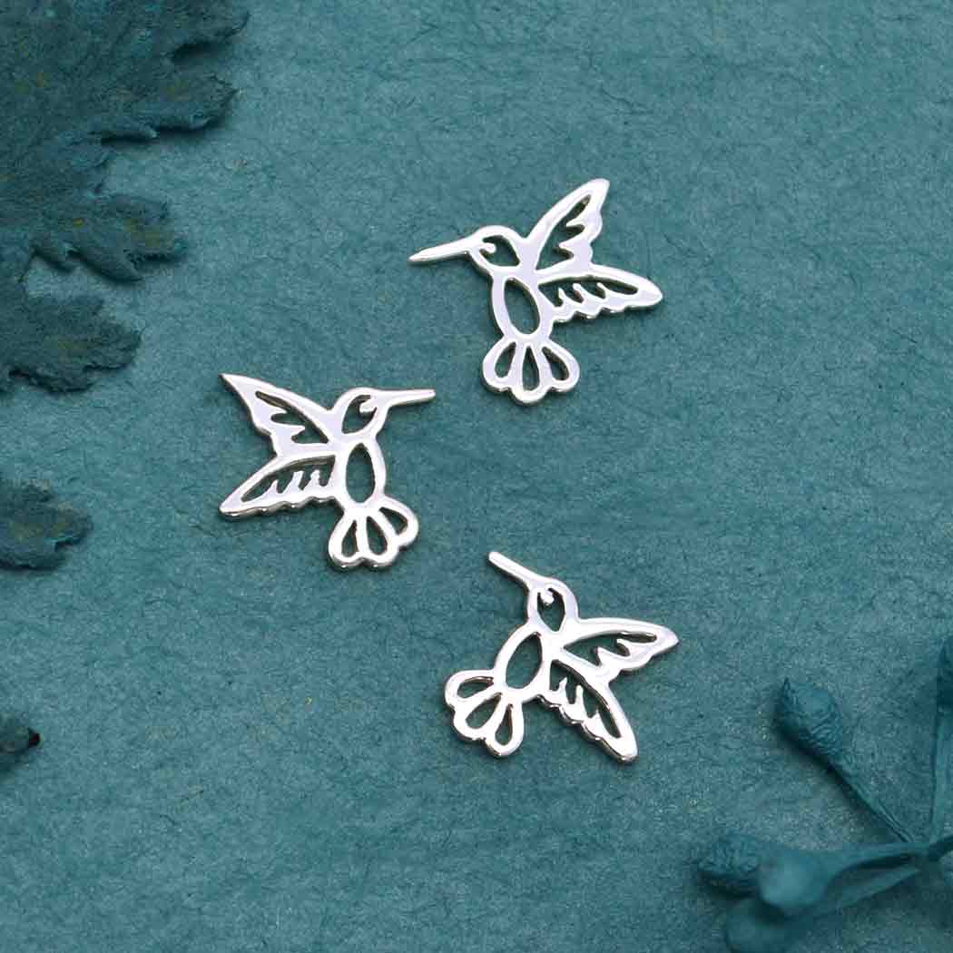 Sterling Silver Tiny Hummingbird Charm Embellishment - Poppies Jewelry