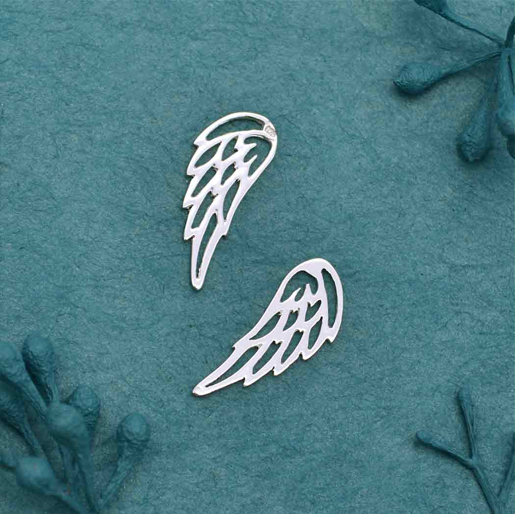 Sterling Silver Tiny Angel Wing Charm Embellishment - Poppies Jewelry