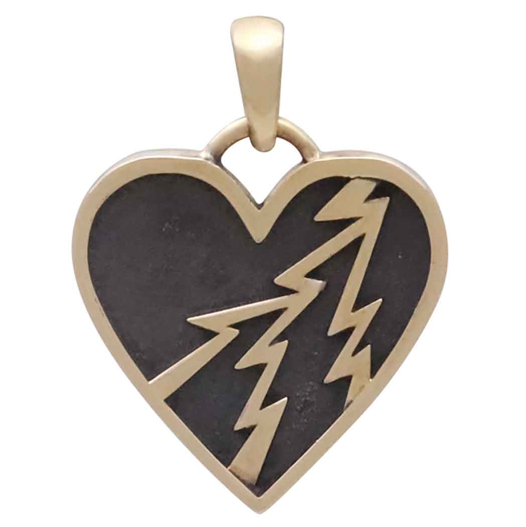 Bronze Electric Heart Shadow Box Pendant - Tia Tynette Designs