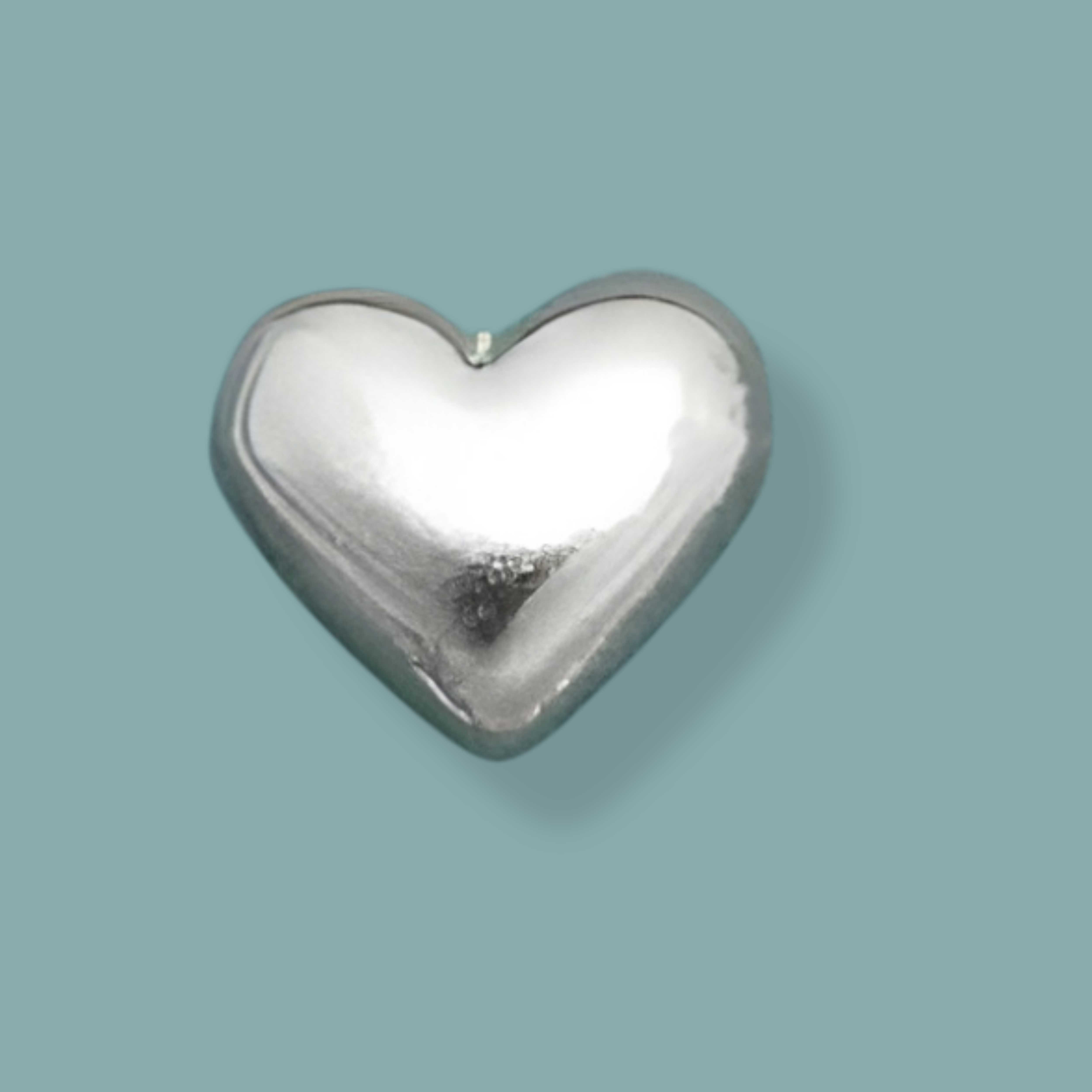 Sterling Silver Dimensional Heart Solderable Charm - Tia Tynette Designs