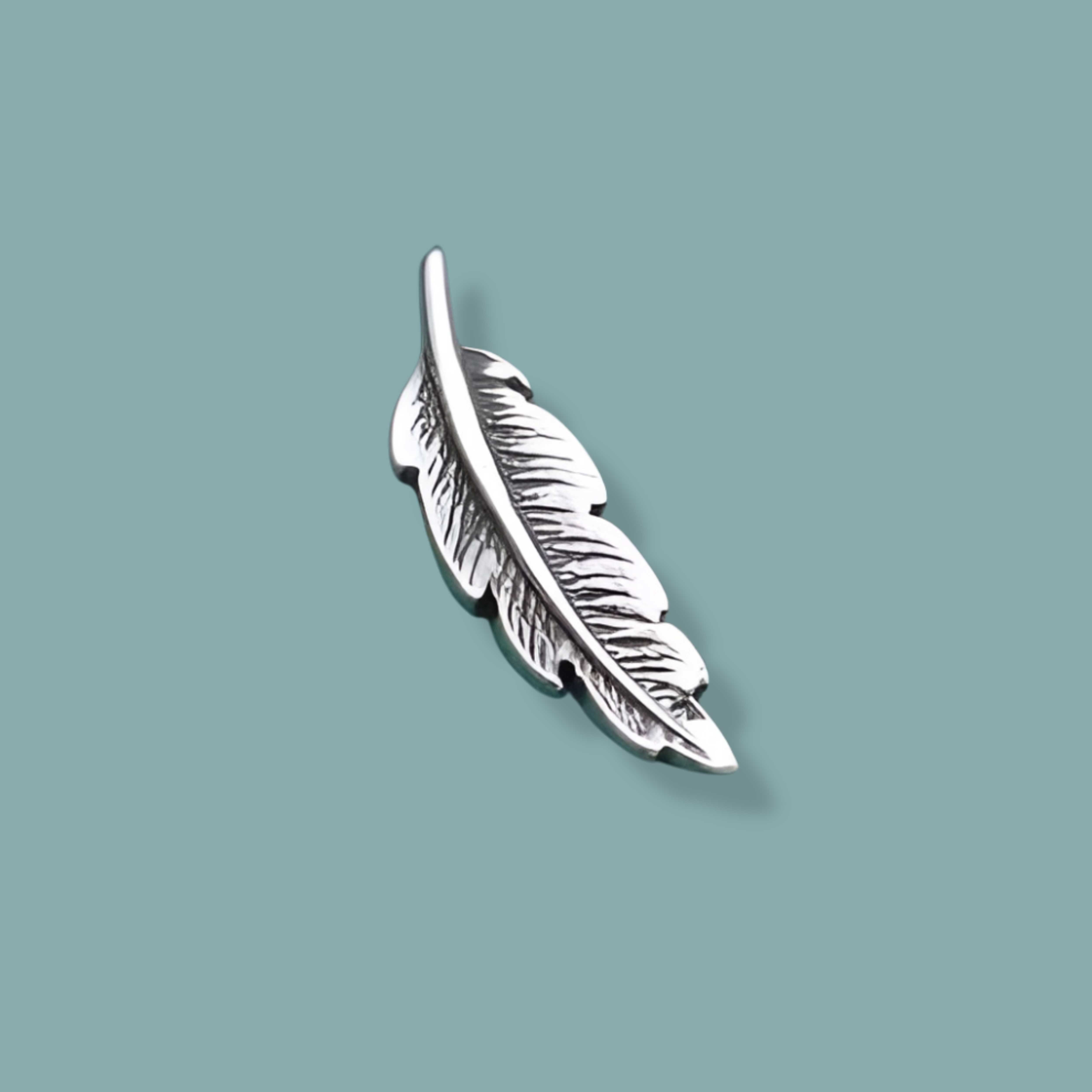 Sterling Silver Feather Solderable Charm - Tia Tynette Designs