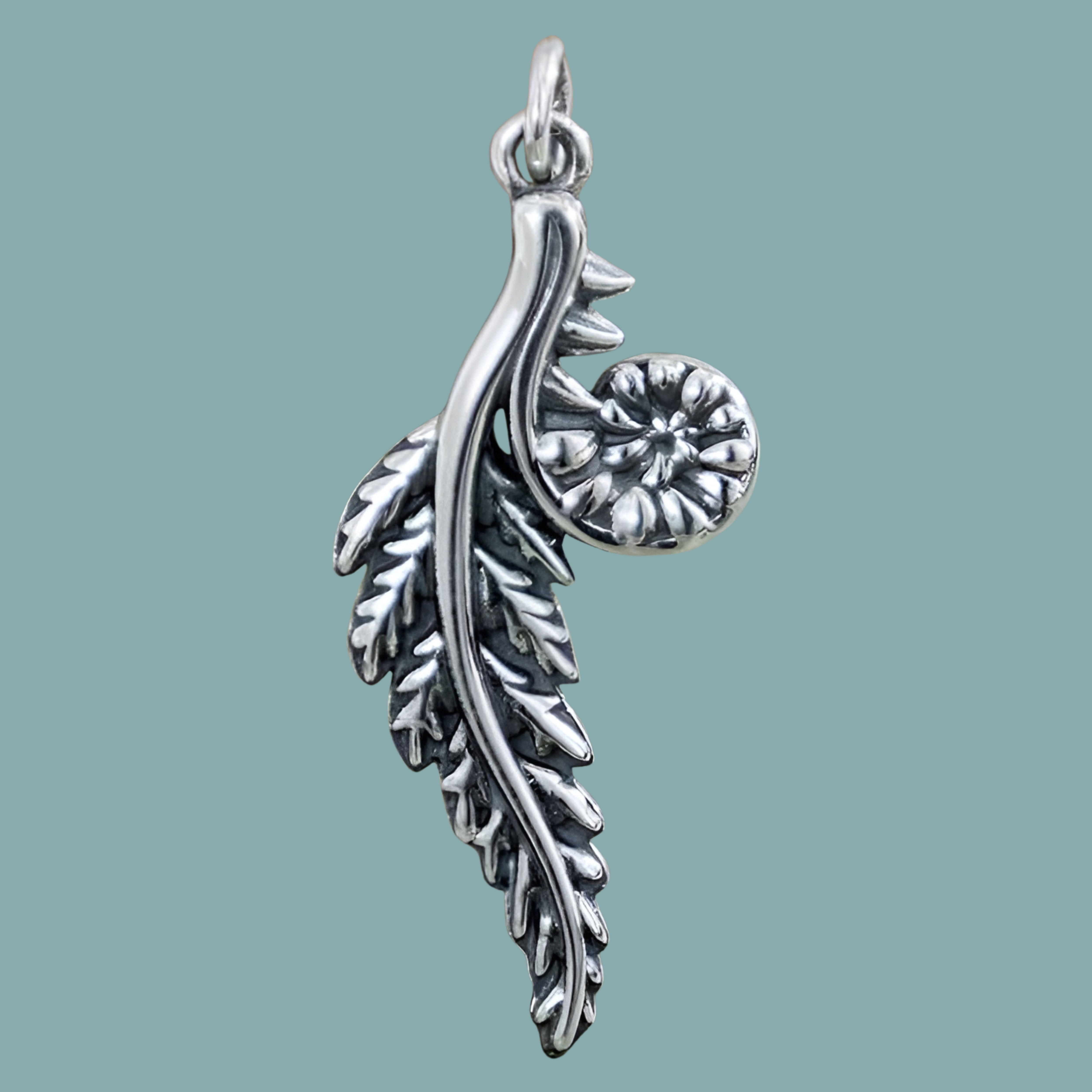 Sterling Silver Fern Pendant - Poppies Jewelry