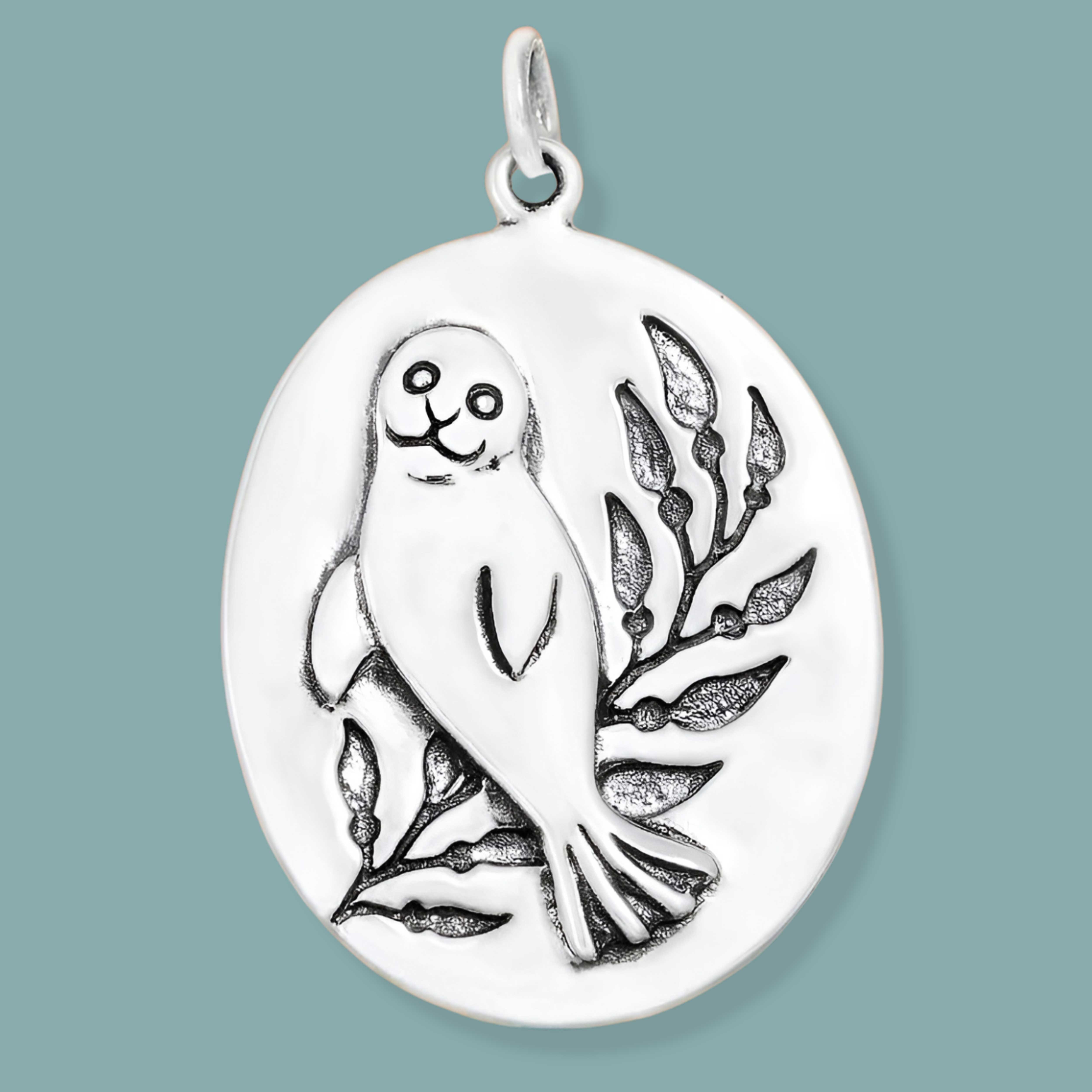 Sterling Silver Harbor Seal Pendant - Tia Tynette Designs