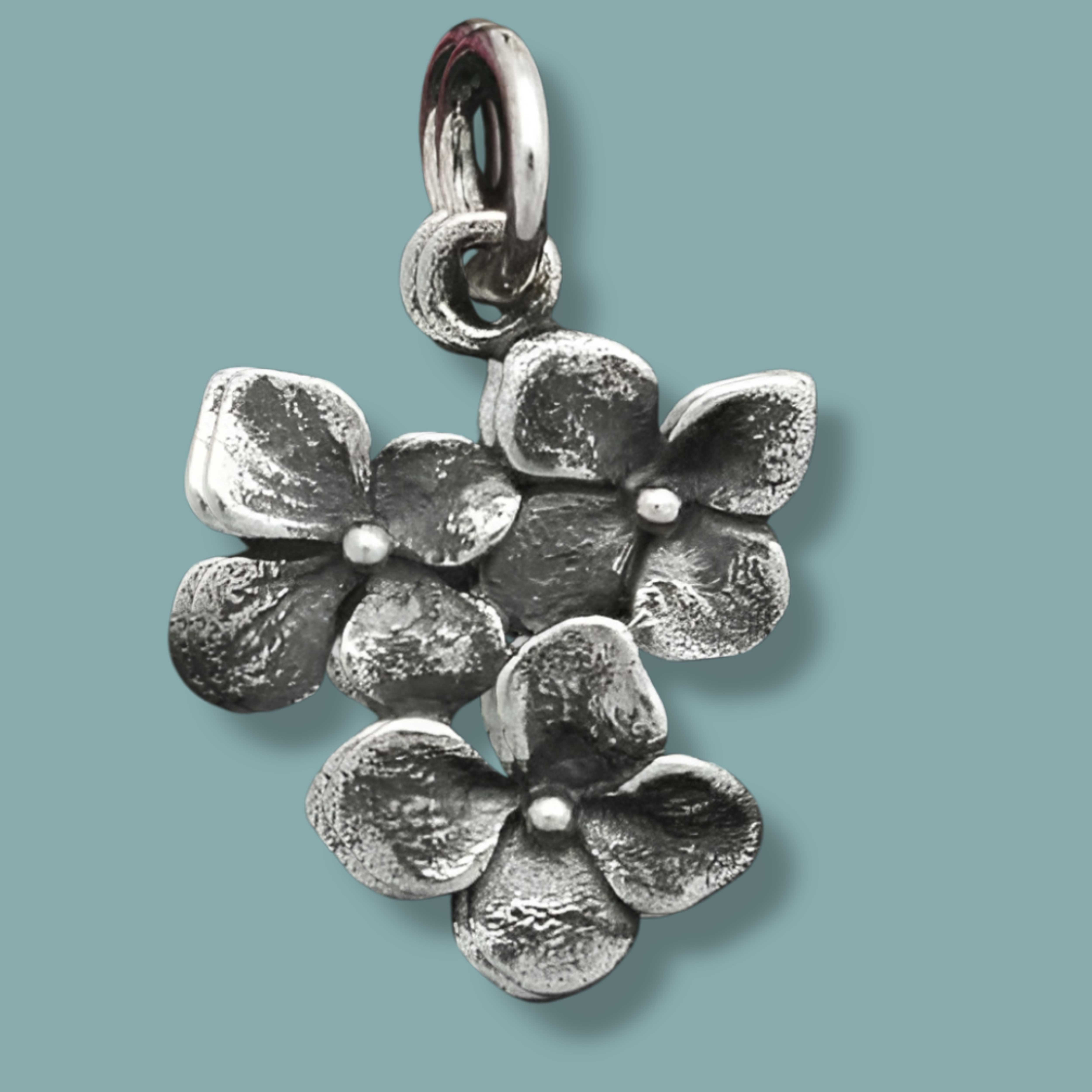 Sterling Silver Hydrangea Cluster Charm - Tia Tynette Designs