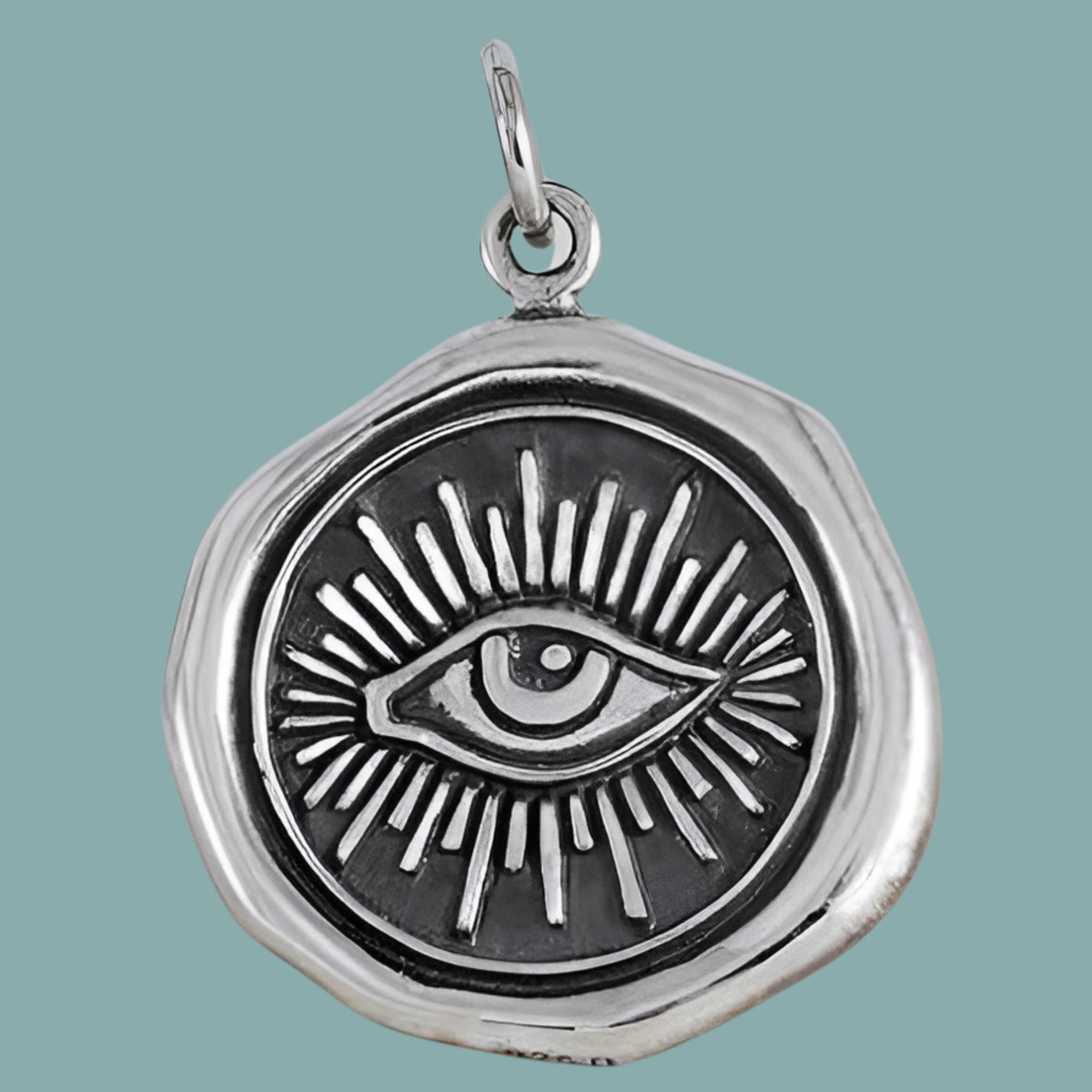 Sterling Silver Wax Seal Eye Charm - Tia Tynette Designs