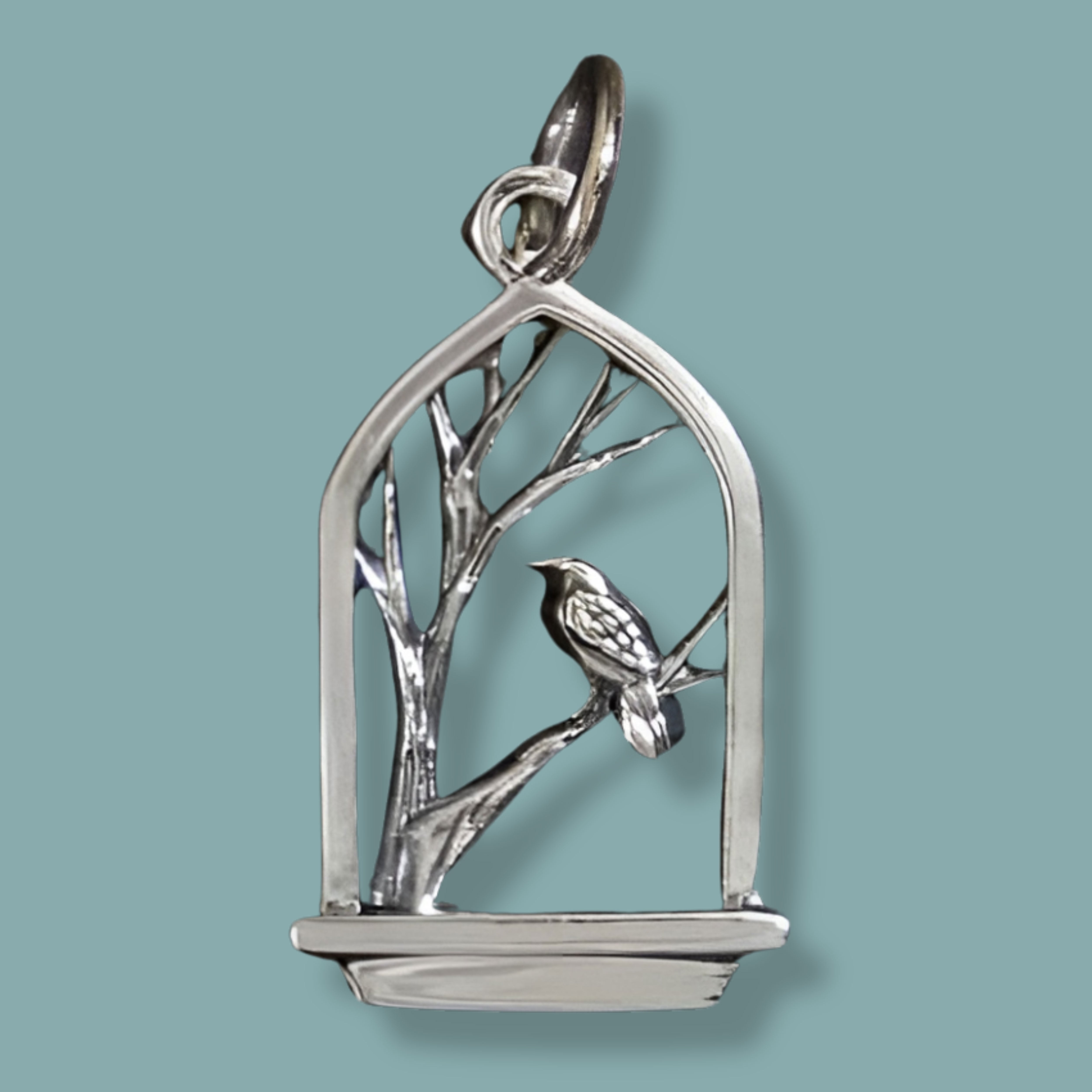 Sterling Silver Raven in Window Charm - Tia Tynette Designs