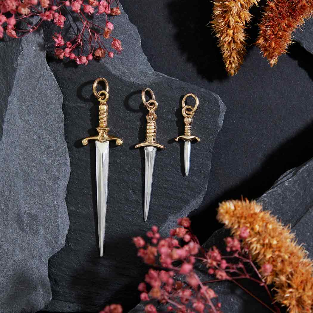 Mixed Metal Mini Dagger Charm - Poppies Jewelry