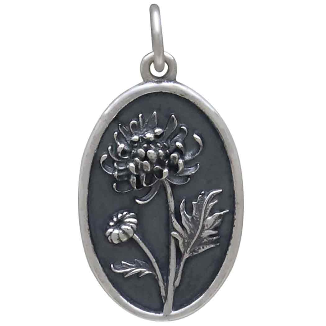 Silver Chrysanthemum Charm - November Birthflower - Tia Tynette Designs