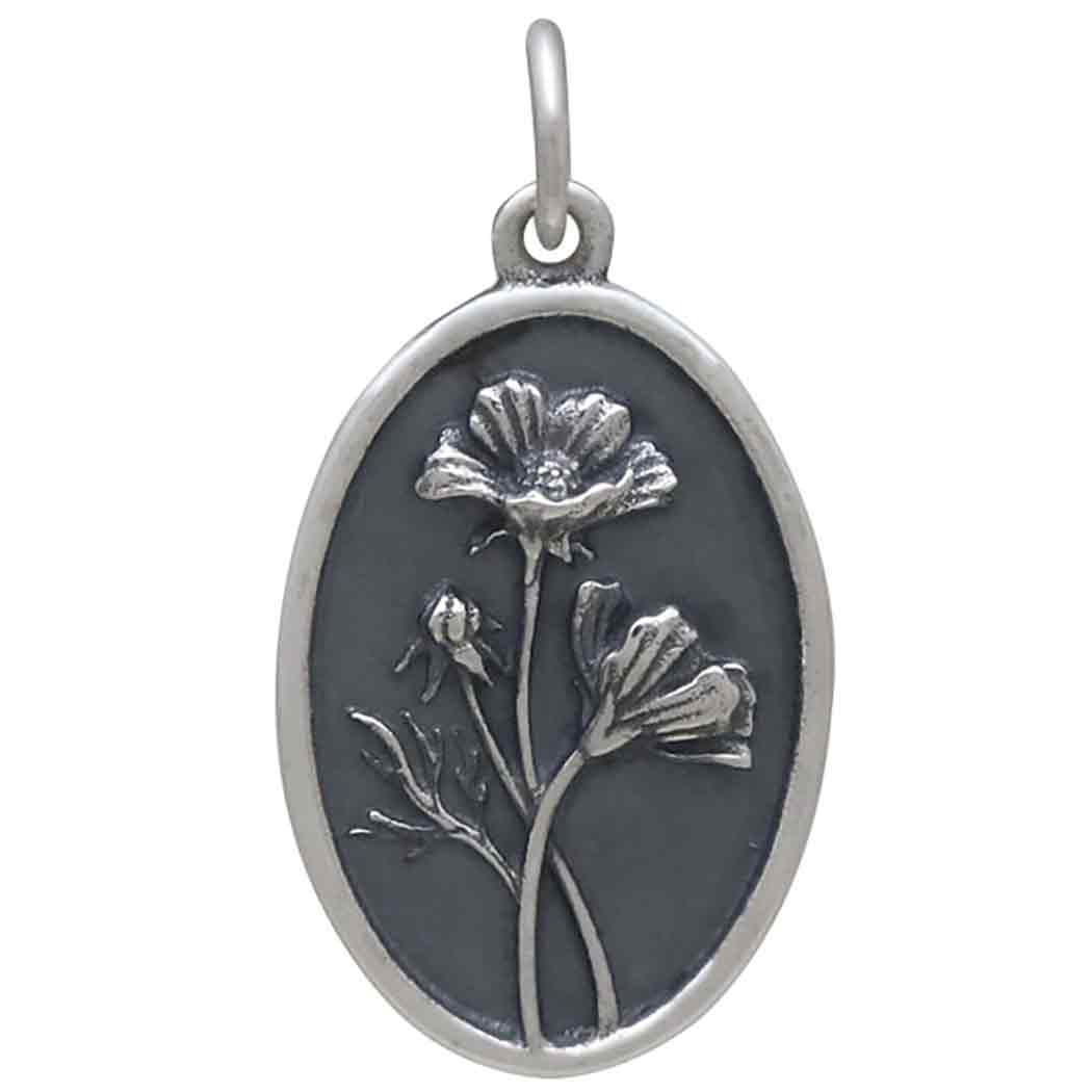 Silver Cosmo Charm - October Birthflower - Tia Tynette Designs