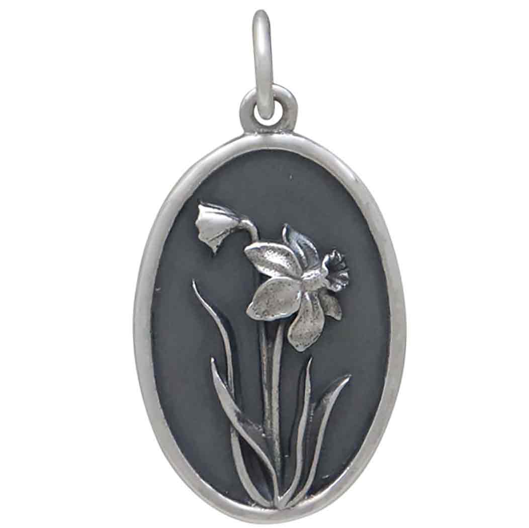 Silver Daffodil Charm - March Birthflower - Tia Tynette Designs