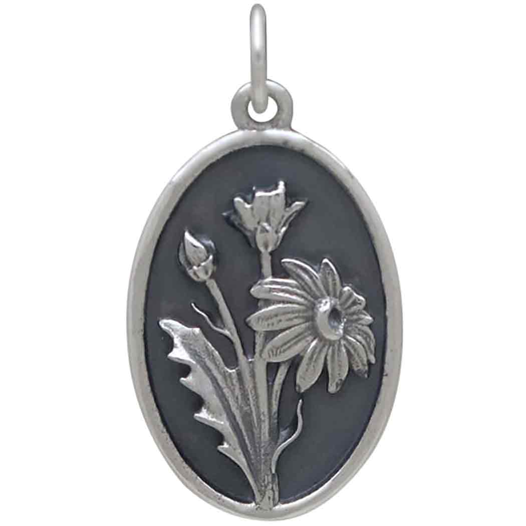 Silver Daisy Charm - April Birthflower - Tia Tynette Designs