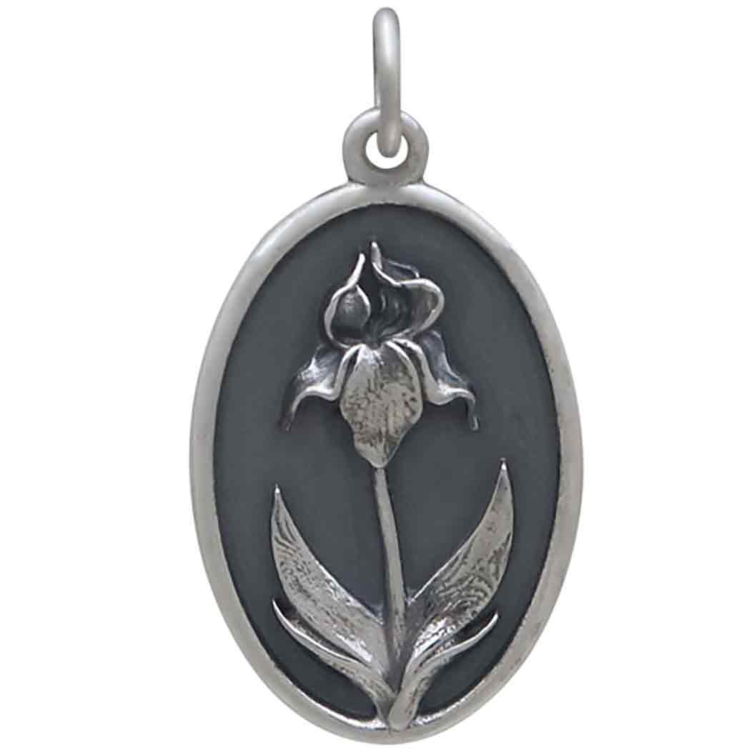 Silver Iris Charm - February Birthflower - Tia Tynette Designs