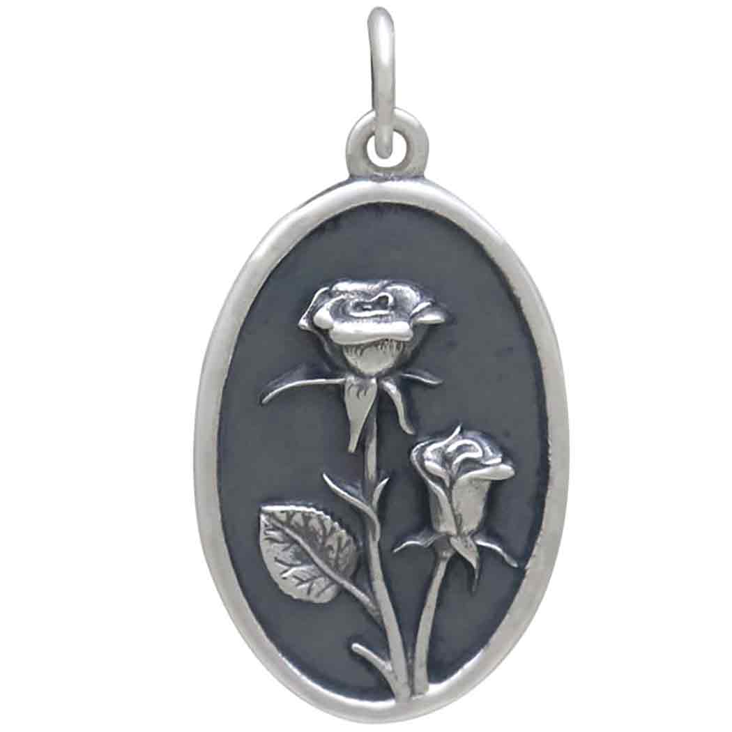 Silver Rose Charm - June Birthflower - Tia Tynette Designs