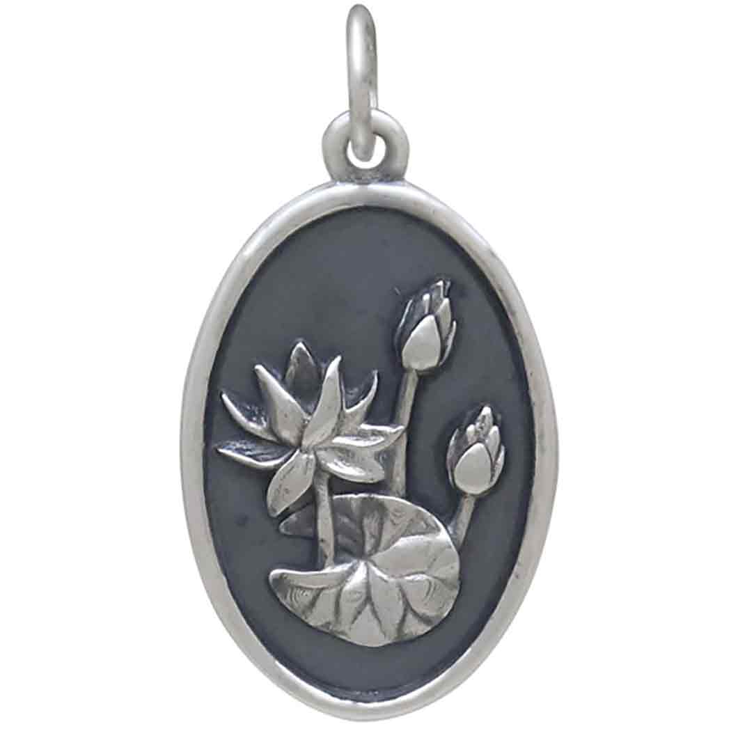 Silver Waterlily Charm - July Birthflower - Tia Tynette Designs