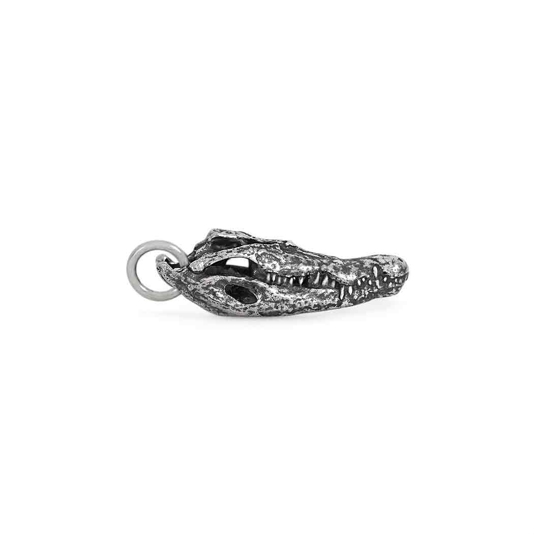 Sterling Silver Alligator Skull Charm - Poppies Jewelry