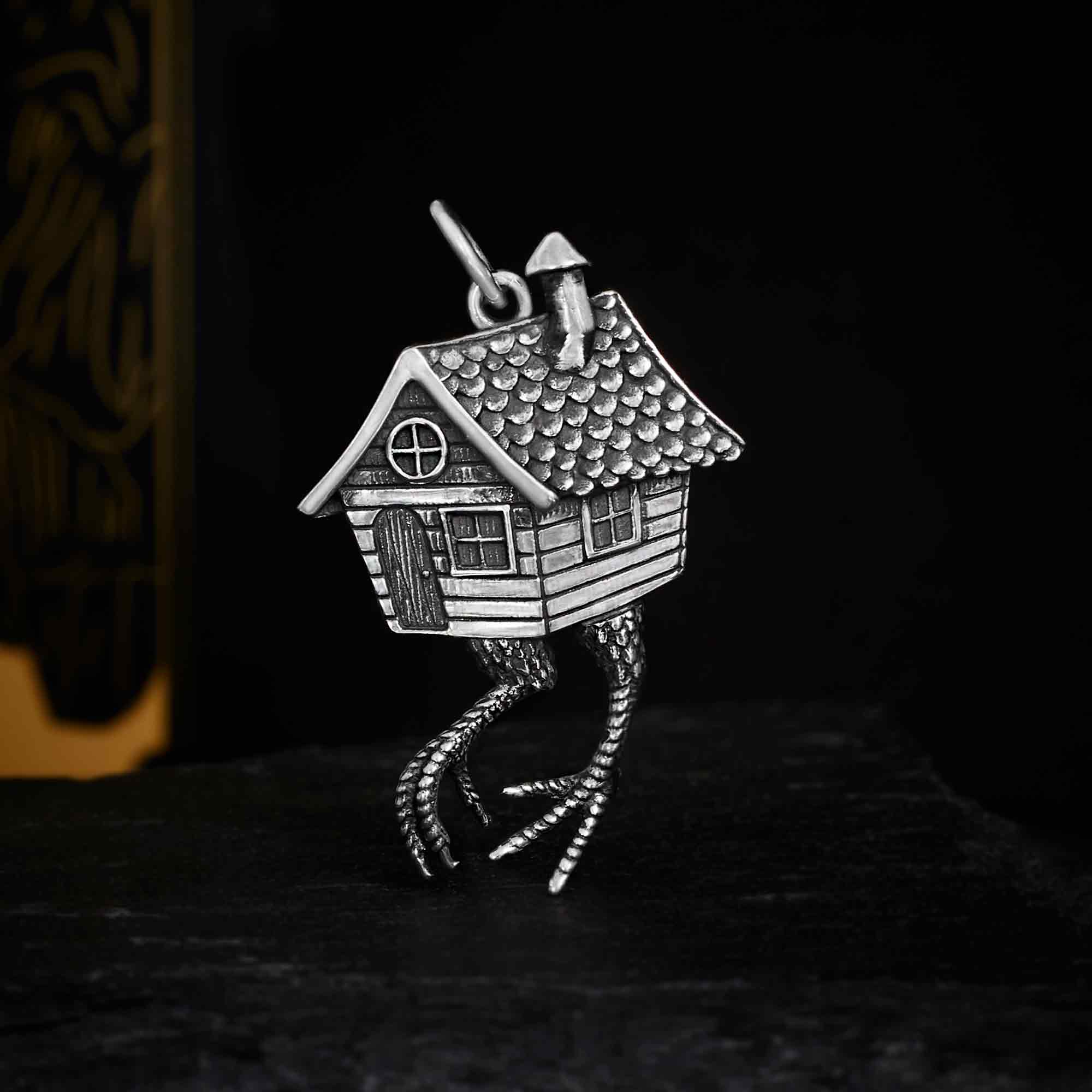 Sterling Silver Baba Yaga House Charm - Poppies Jewelry