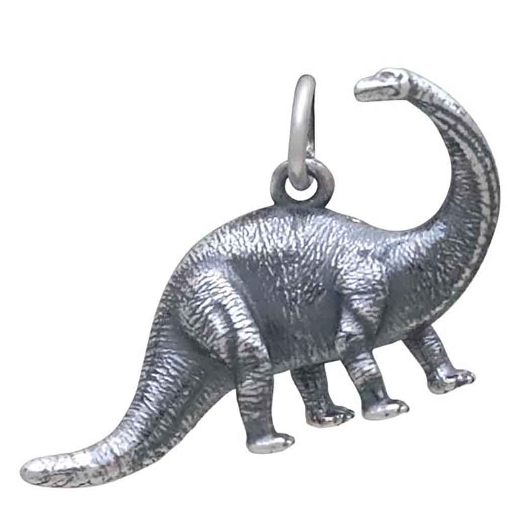 Sterling Silver Brontosaurus Dinosaur Charm - Poppies Jewelry