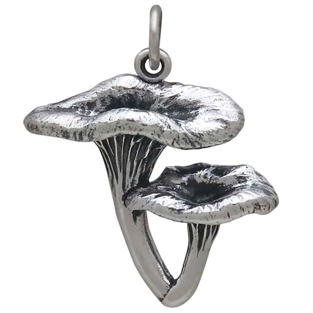 Sterling Silver Chanterelle Mushroom Pendant - Tia Tynette Designs