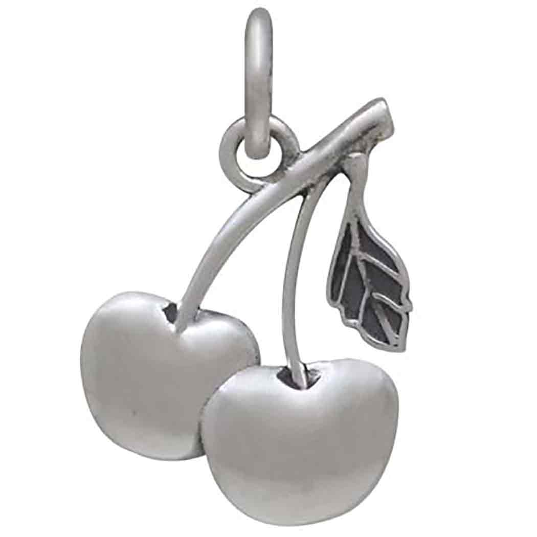 Sterling Silver Cherry Charm - Poppies Jewelry