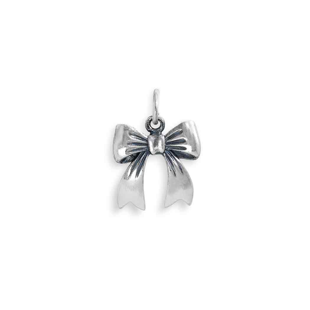 Sterling Silver Dimensional Bow Charm - Tia Tynette Designs