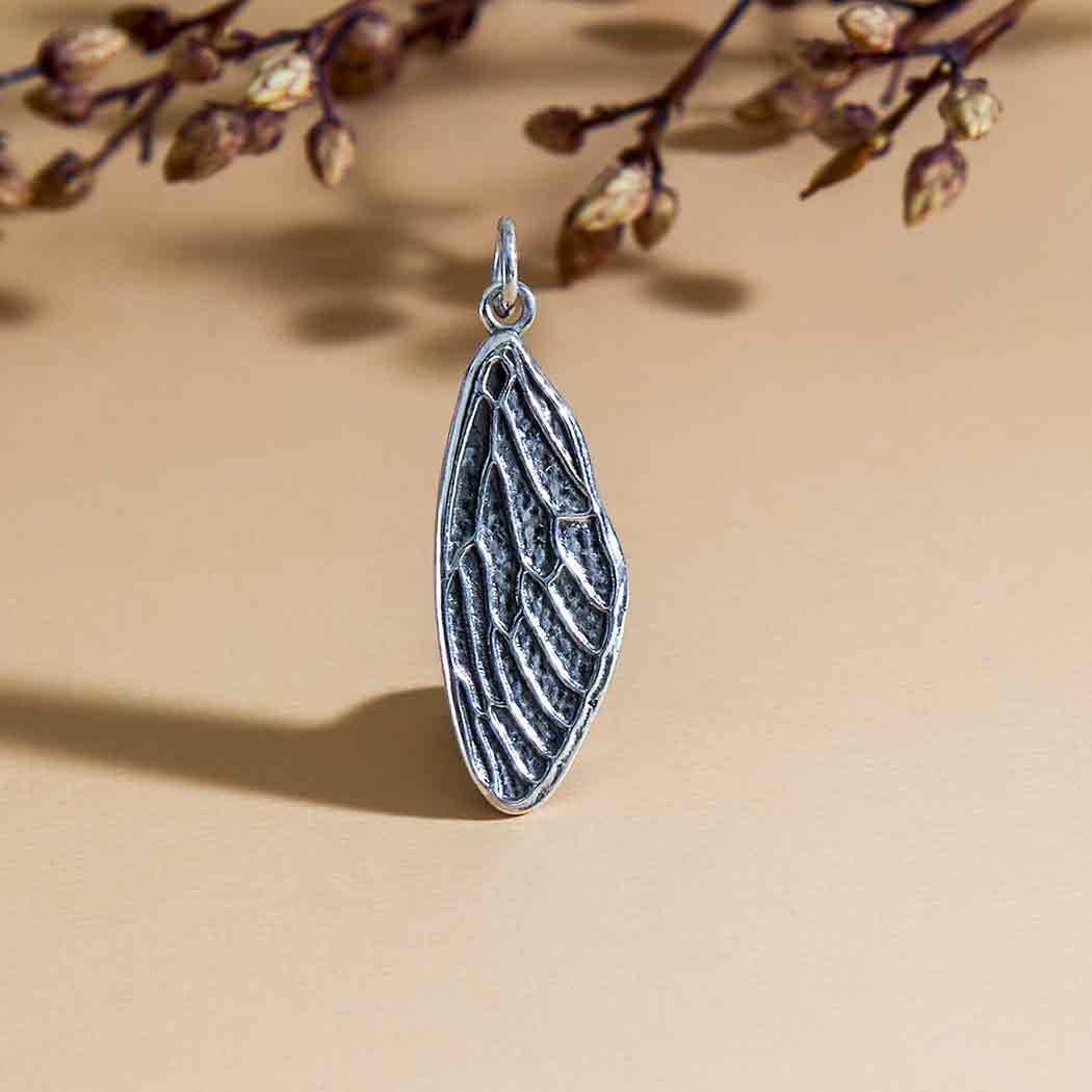 Sterling Silver Dimensional Cicada Wing Charm - Tia Tynette Designs
