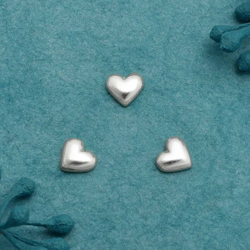 Sterling Silver Dimensional Heart Solderable Charm - Tia Tynette Designs