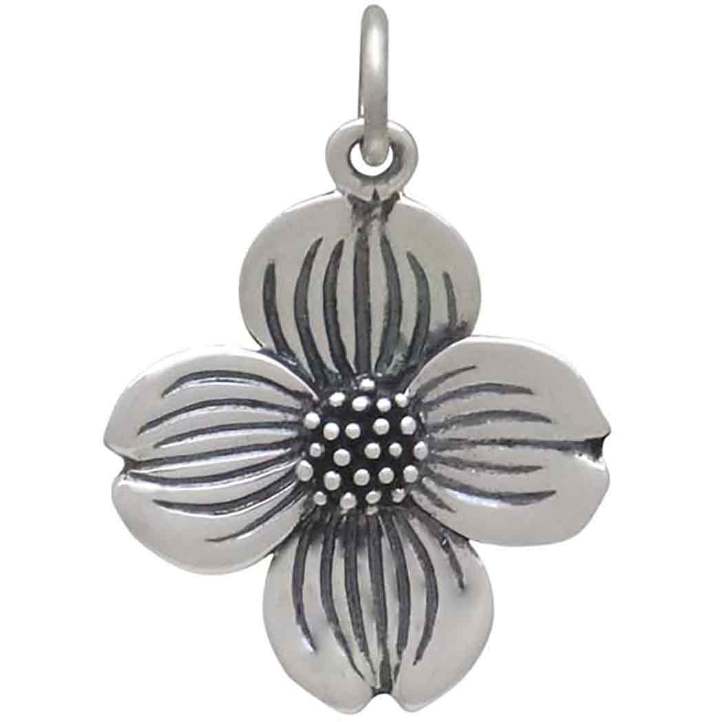 Sterling Silver Dogwood Flower Charm - Poppies Jewelry