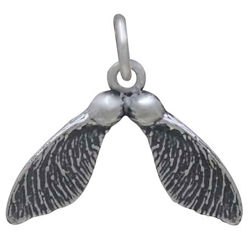 Sterling Silver Double Maple Seed Pod Charm - Tia Tynette Designs