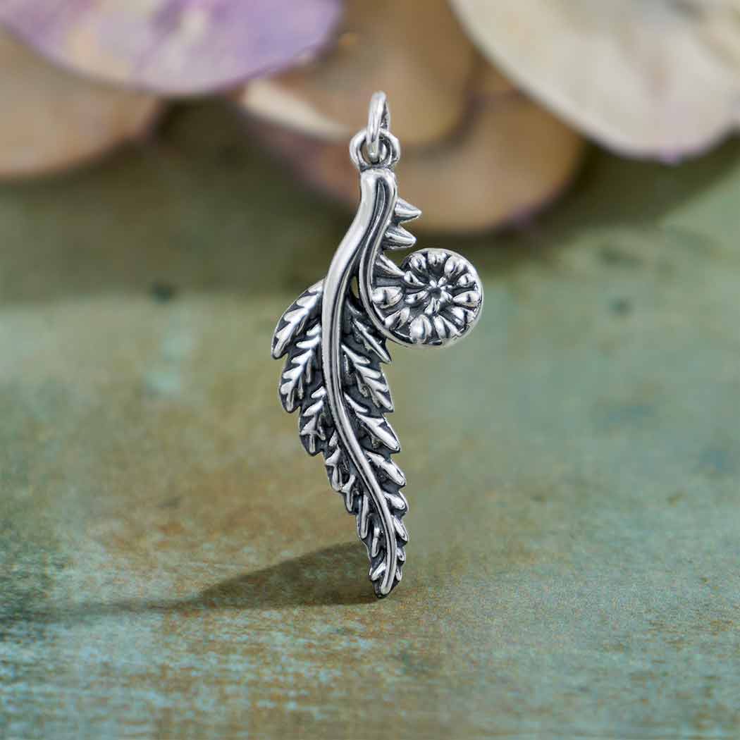 Sterling Silver Fern Pendant - Poppies Jewelry