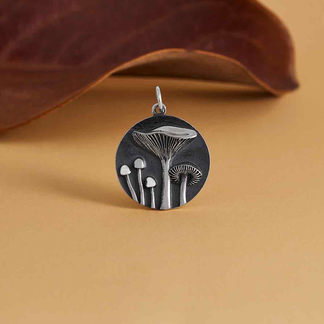 Sterling Silver Five Mushrooms Charm - Tia Tynette Designs