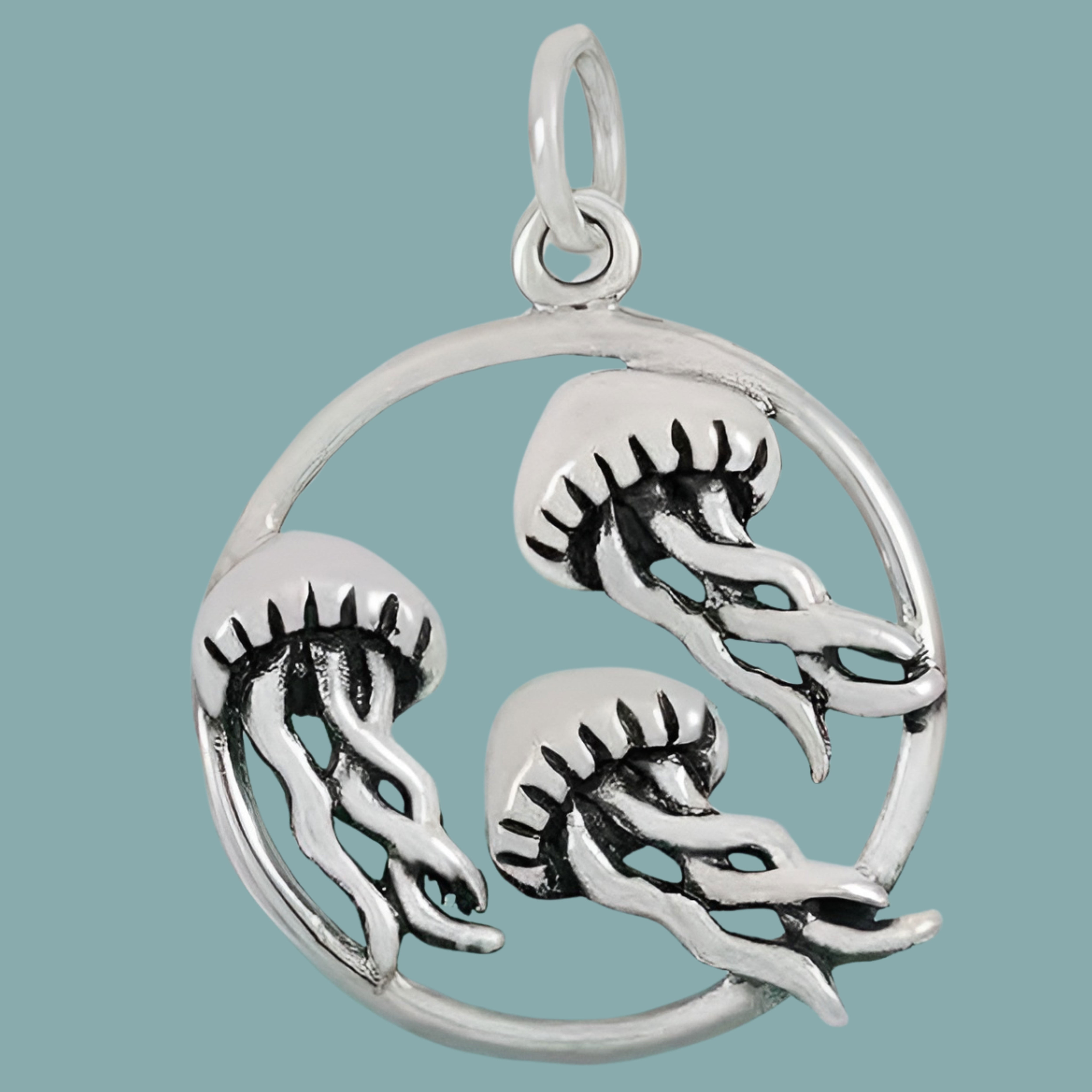 Sterling Silver Jellyfish Trio Charm- Poppies Jewelry