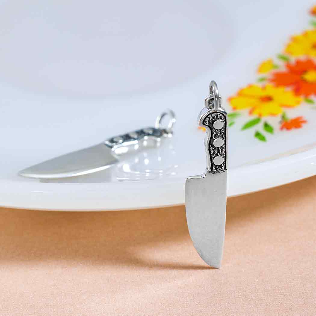Sterling Silver Large Kitchen Knife Charm - Tia Tynette Designs