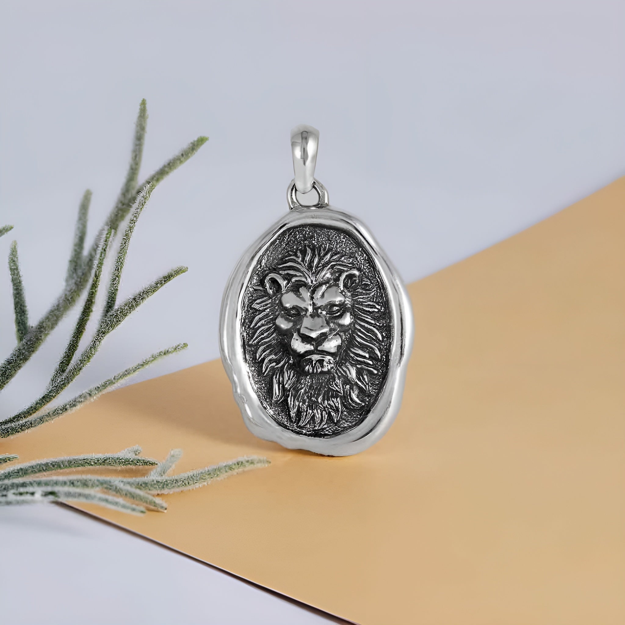 Sterling Silver Lion Pendant - Poppies Jewelry