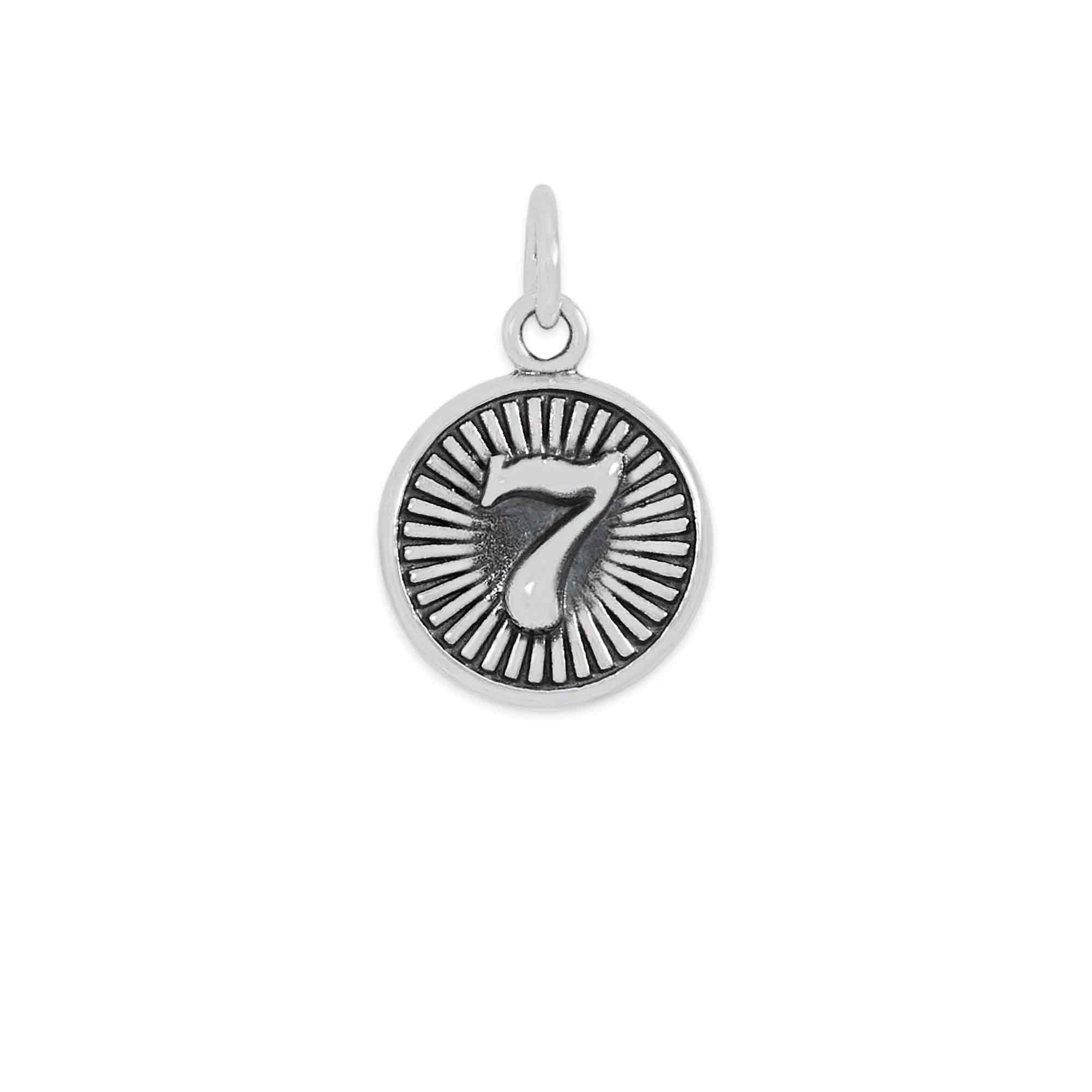 Sterling Silver Lucky 7 Coin Charm - Poppies Jewelry