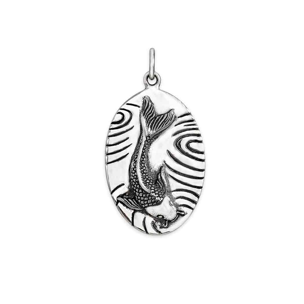 Sterling Silver Lucky Koi Pendant - Poppies Jewelry