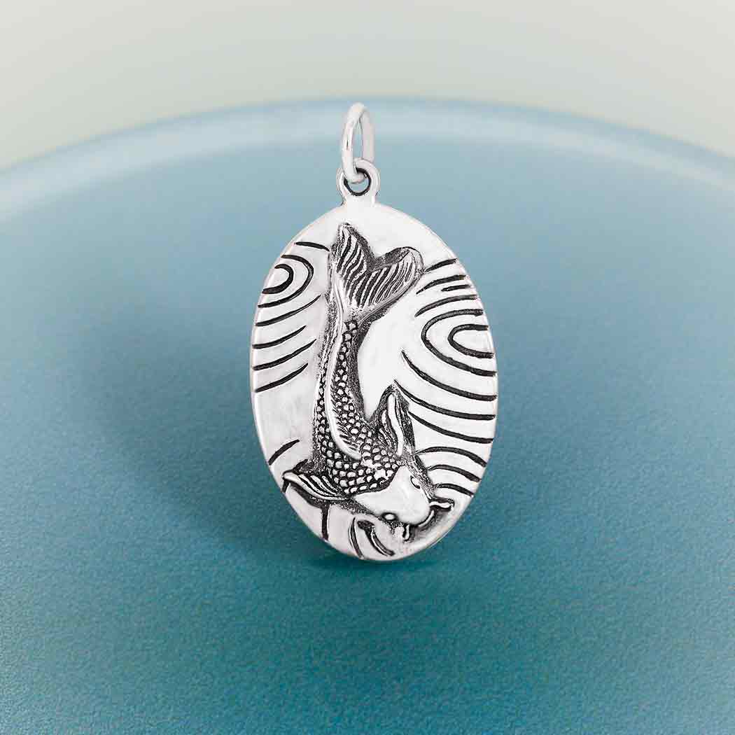 Sterling Silver Lucky Koi Pendant - Poppies Jewelry