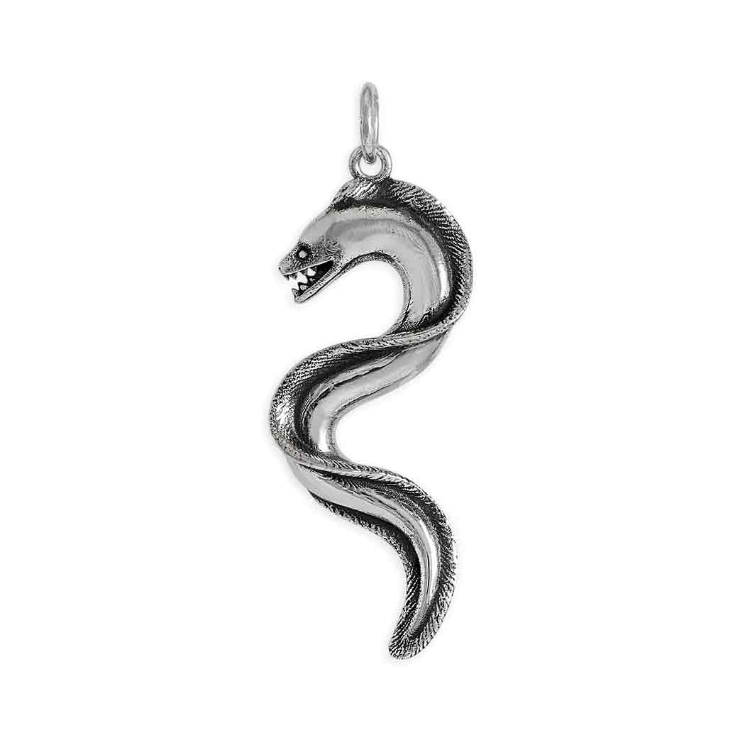 Sterling Silver Moray Eel Pendant - Poppies Jewelry