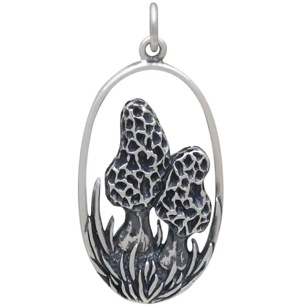 Sterling Silver Morel Mushroom Pendant - Tia Tynette Designs