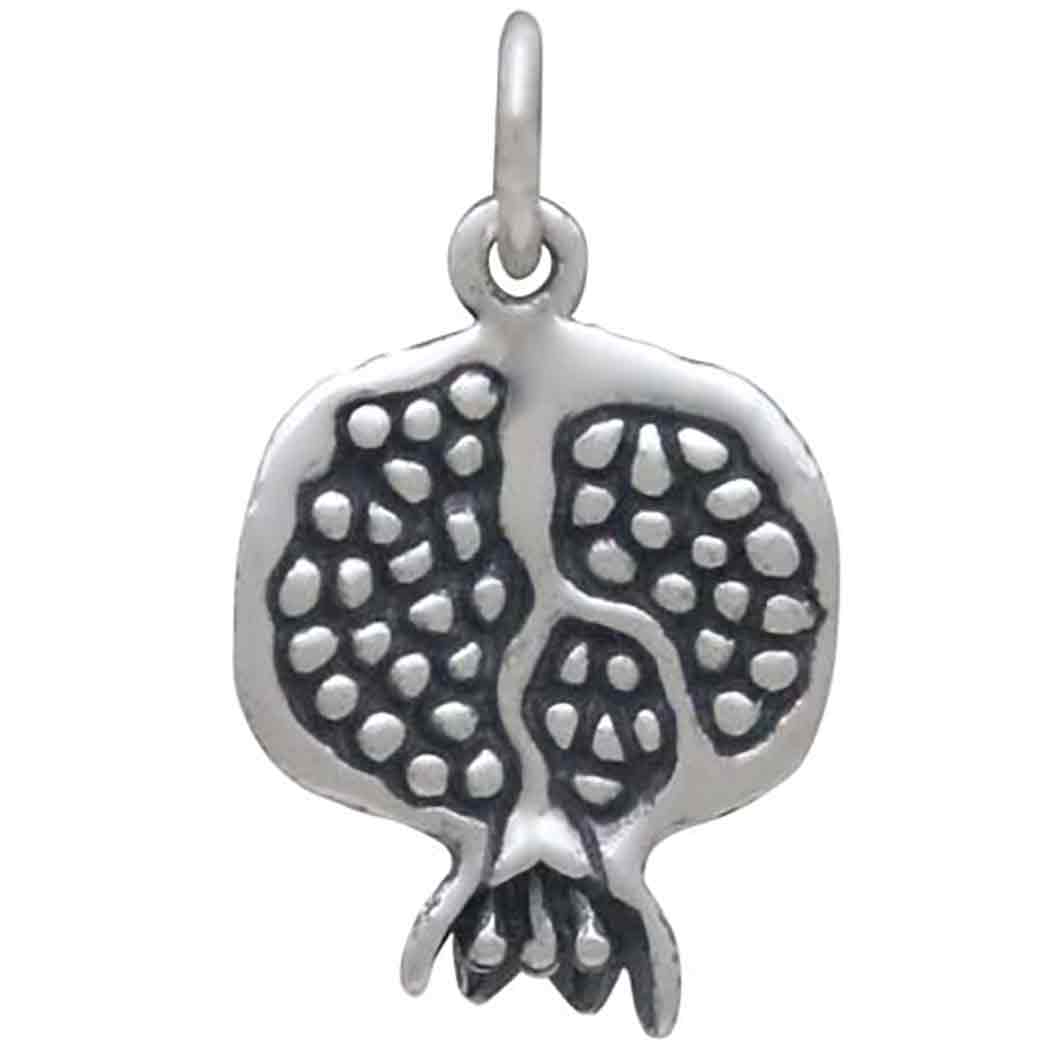 Sterling Silver Pomegranate Charm - Poppies Jewelry