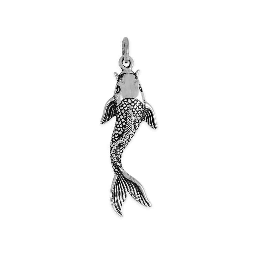 Sterling Silver Single Koi Charm - Poppies Jewelry