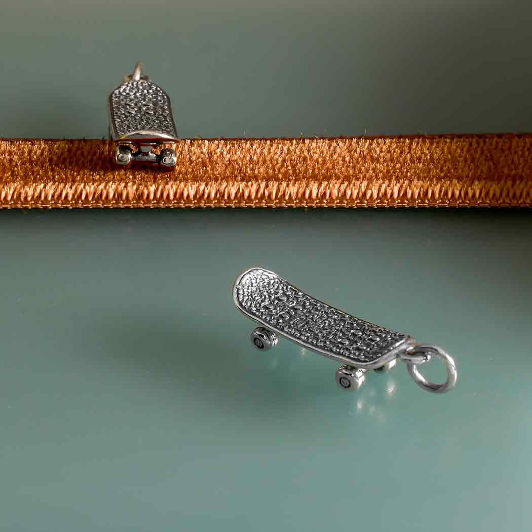 Sterling Silver Skateboard Charm - Tia Tynette Designs