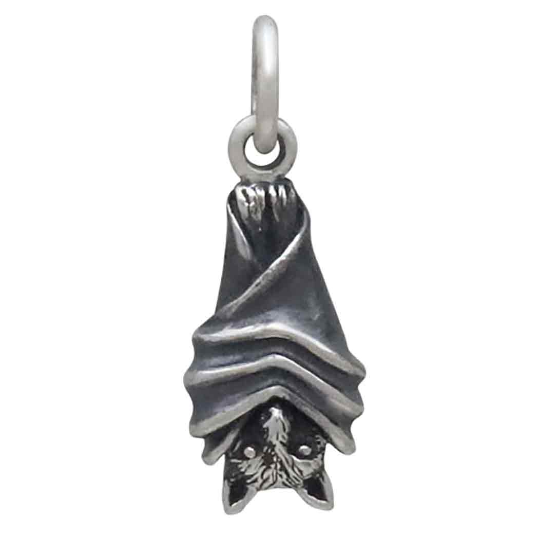 Sterling Silver Small Hanging Bat Charm - Tia Tynette Designs