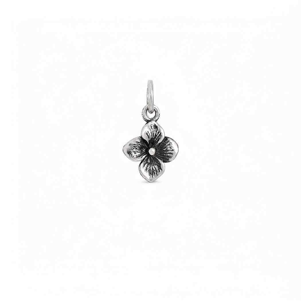 Sterling Silver Small Single Hydrangea Charm - Tia Tynette Designs