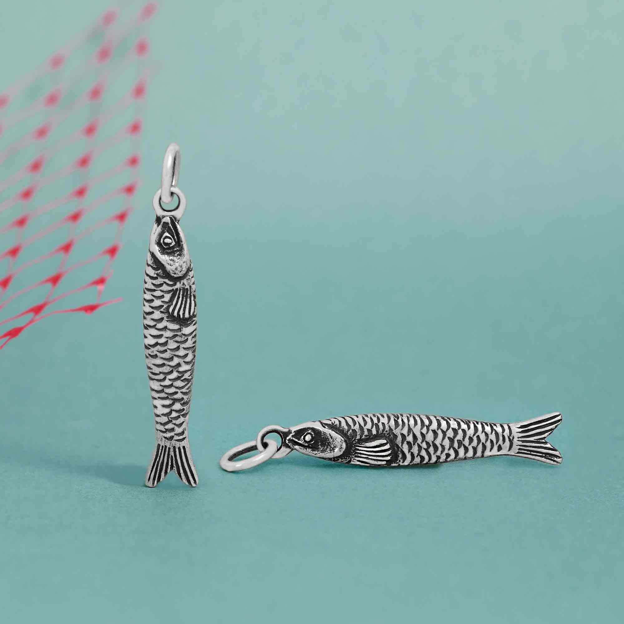 Sterling Silver Small Sardine Charm - Tia Tynette Designs