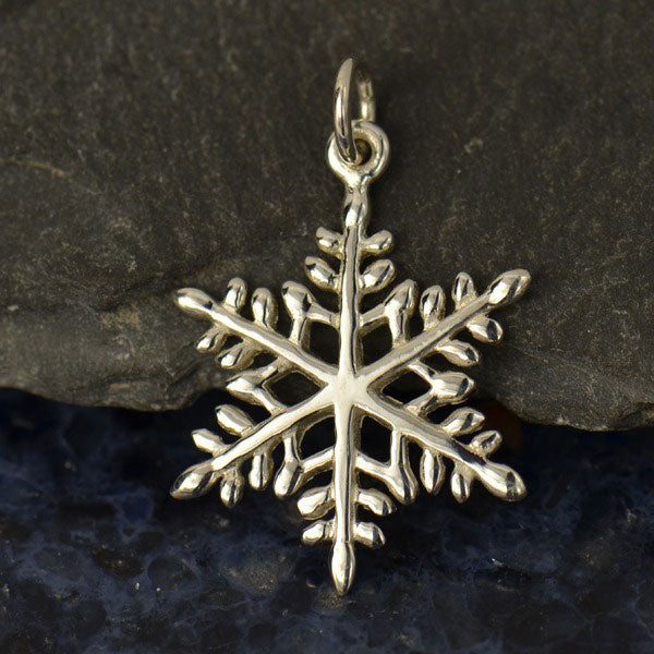 Sterling Silver Snowflake Charm Christmas Charms - Poppies Jewelry