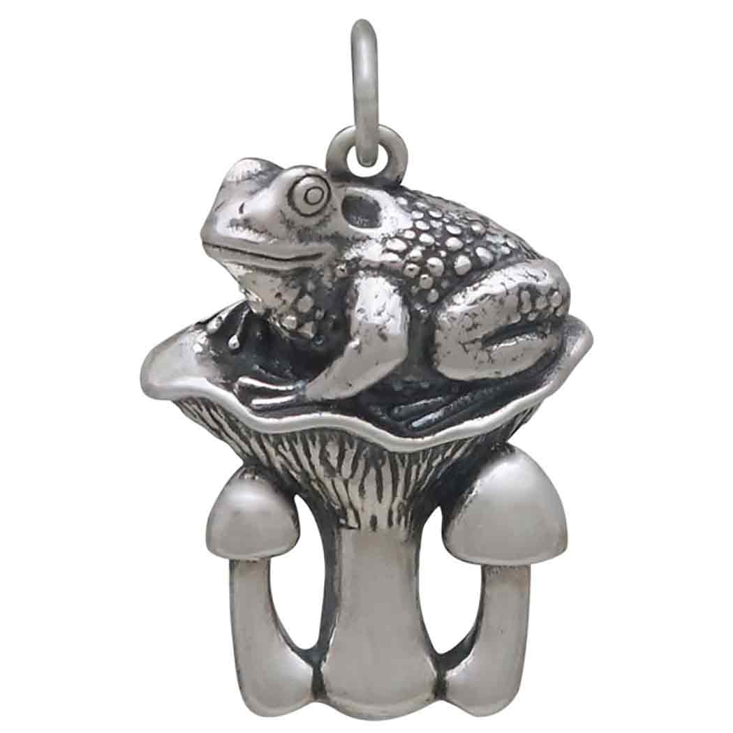 Sterling Silver Toad and Mushroom Pendant - Tia Tynette Designs