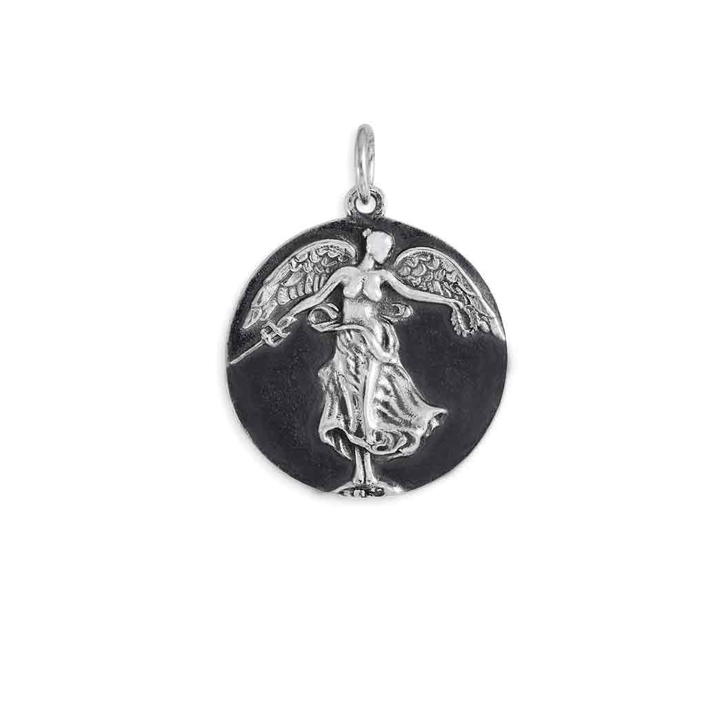 Sterling Silver Victory Angel Pendant - Poppies Jewelry