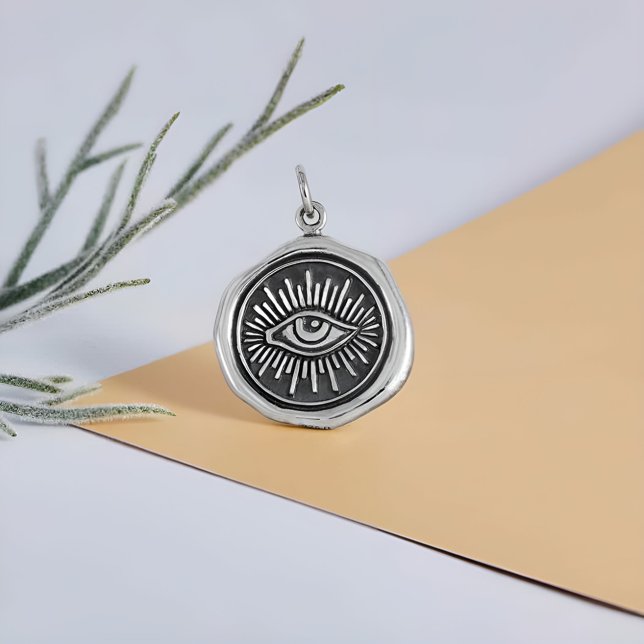 Sterling Silver Wax Seal Eye Charm - Tia Tynette Designs