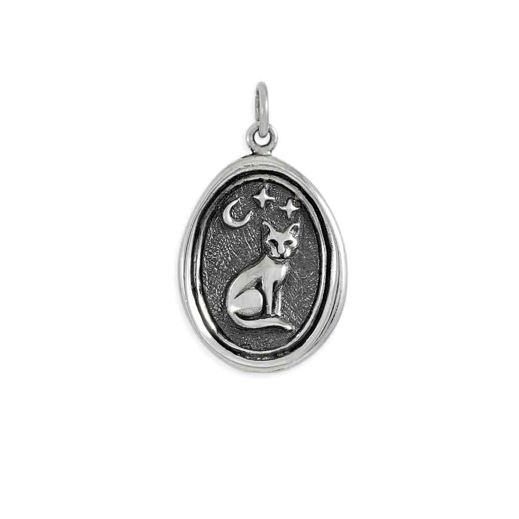 Sterling Silver Wax Seal Sitting Cat Charm - Tia Tynette Designs